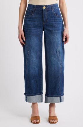 Wit & Wisdom High Waist Barely Barrel Jeans in Blue at Nordstrom, Size 10P