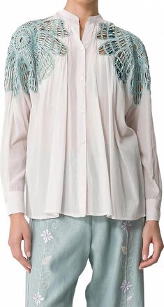 Forte_Forte Flor&eacute;al Embroidered Blouse In White