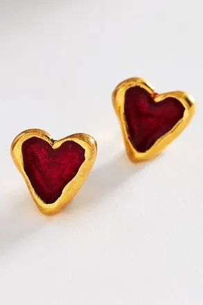 10 Decoart Red Energy Heart Post Earrings