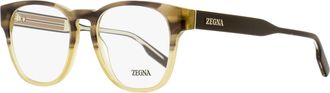 Ermenegildo Zegna Mens Keyhole Square Eyeglasses EZ5261 050 Brown Melange/Beige 51mm