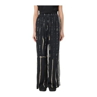 Mes Demoiselles... Wide Trousers, female, Black, M, TieDye Wide Leg Trousers with Rhinestone Detail
