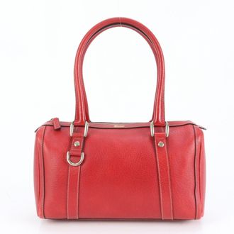 Gucci Abbey Red Color Leather Tote Bag (Pre-Owned)
