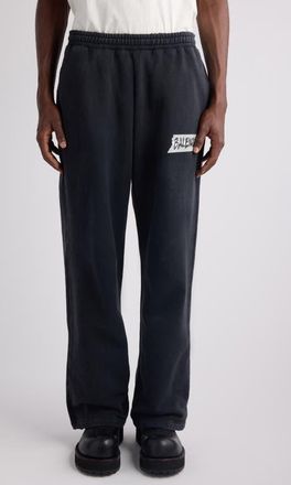Balenciaga Masking Tape Logo Heavy Fleece Sweatpants in 1041 Faded Washed Black at Nordstrom, Size Medium