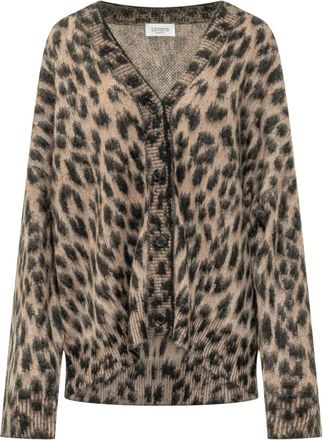 Laneus Cardigan Over Fit - Dames - Truien - Beige - Maat: M Wol