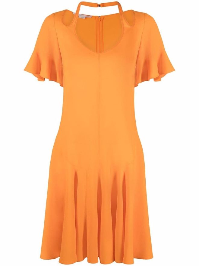 ワンピース STELLA MCCARTNEY VISCOSE V-NECK DRESS Stella McCartney cut-out V-neck flared dress - women