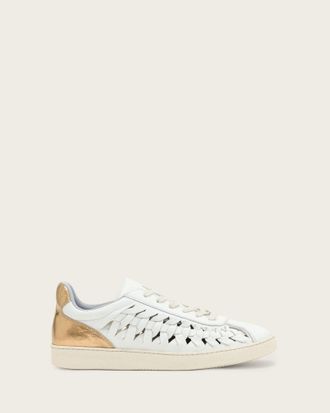AllSaints Leather Velma Leather Woven Trainers, Size: UK 4/ US 7/ EU 37