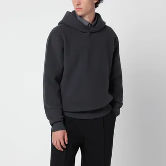 Christophe Lemaire Grey hooded sweater in cashmere blend