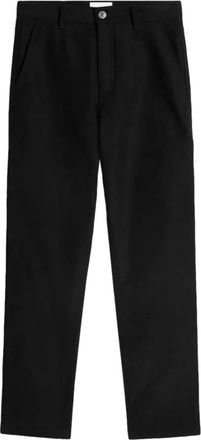 Ami Casual Zwarte Katoenen Broek - Heren - Straight fit broeken - Zwart - S - Katoen - Broeken