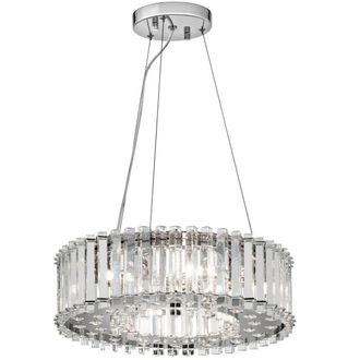 Loops 6 Bulb Ceiling Pendant Light Fitting Chrome LED G9 3.5W Bulb