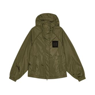 Ganni Light Jackets, female, Green, Size: 2XS Nylon Parka
