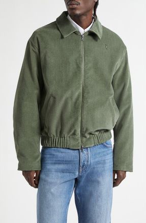 The Elder Statesman Cotton Waffle Cord Bomber Jacket in Cypress at Nordstrom, Size X-Large