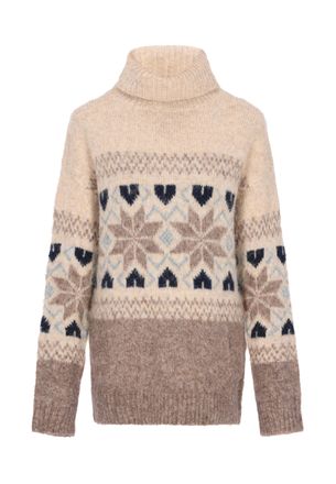 Usha Jumper Dames Beige Veelkleurig