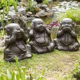 Wanda Collection Estatuas De Buda Sabidur&iacute;&shy;a P&aacute;tina Marr&oacute;n Envejecido 40 Cm