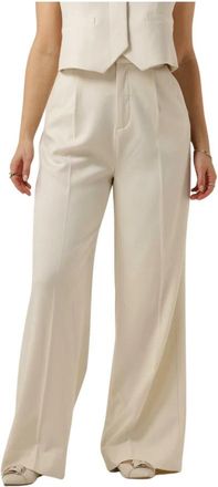 Copenhagen Muse Elegante Tailored Broek - Dames - Wijde Broeken - Beige - L - Broeken