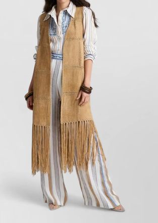 PHO Firenze suede fringed long gilet