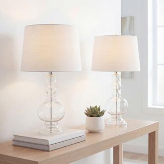 Jonathan Y Designs Genie 28.5 Glass LED Table Lamp in Clear at Nordstrom