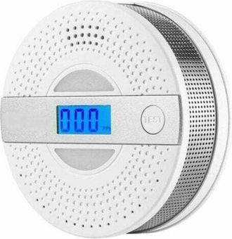 OEM Detector De Humo Y Mon&oacute;xido De Carbono (1 Unidad), Detector 2 En 1 De Co Y Humo, Sensor Mejorado Alimentado Por Bater&iacute;a Con Pantalla Lcd, Monitoreo Au