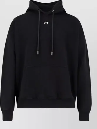 Off-white cotton logo-print hoodie