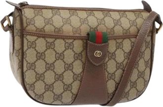 Gucci Pre-owned Leather gucci-bags - Dames - Vintage Schoudertas - Beige - ONE Size - Vintage
