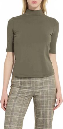 Lyss&eacute; Clara Mock Neck Elbow Sleeve Top In Mosswood