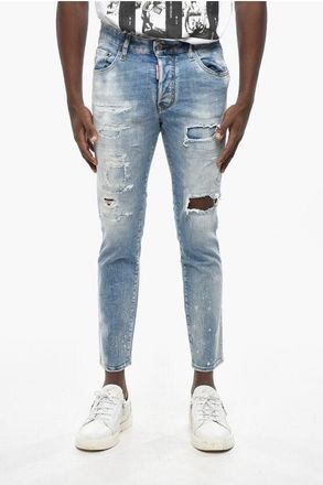 Dsquared2 Vintage Effect SKATER Jeans with Visible Stitching 15cm size 46