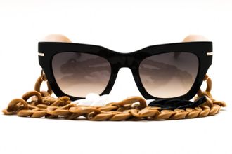 HUGO BOSS BOSS1520NS Cat-Eye Plastic Frame Sunglasses - Black