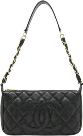 Chanel Pre-owned Matelasse Schoudertas - Dames - Vintage Schoudertas - Zwart - ONE Size - Leer - Vintage
