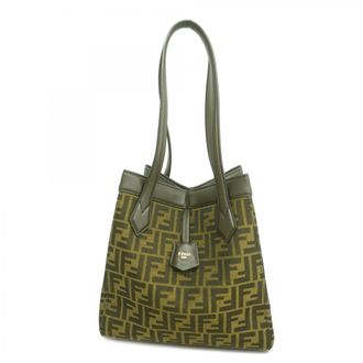 Fendi Brown Nylon Canvas Tote Bag (Pre-Owned)