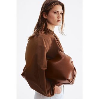H&M Gathered bomber jacket in Brown at Nordstrom, Size Xx-Large