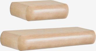 Sklum Set De 2 Estantes De Pared En Madera Carmen Sklum &x2194&xfe0e 40 Cm - &x2194&xfe0e 90 Cm