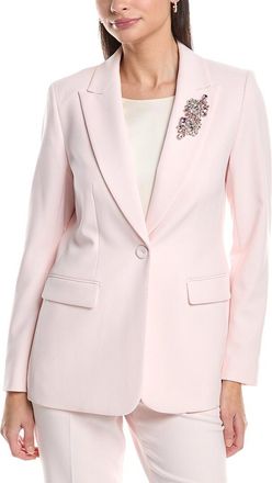 Anne Klein Embellished One Button Peak Lapel Jacket