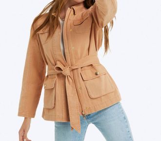 Draper James Field Jacket In Camel Twil