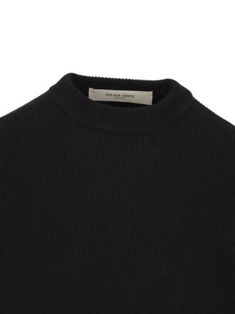Golden Goose Ribbed Knit Cotton Sweater - Black