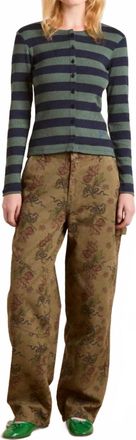 Damson Madder Drew Wide Leg Jeans In Khaki