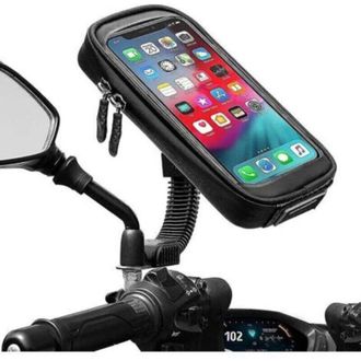 OEM Snq - Soporte Para Tel&eacute;fono De Motocicleta Impermeable De 360&deg; - Compatible Con Smartphones De Hasta 6,7 Pulgadas - F&aacute;cil Instalaci&oacute;n En El Espejo Ret
