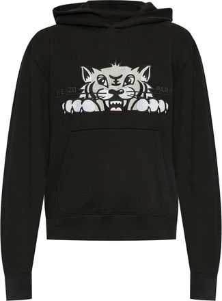 Kenzo Felpa Happy Tiger con cappuccio - Nero