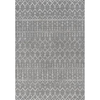 Jonathan Y Designs Moroccan HYPE Boho Vintage Diamond Area Rug in Gray/ivory at Nordstrom, Size 4Ft 0In X 4Ft 0In