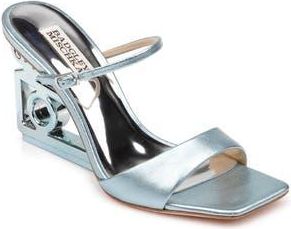 Badgley Mischka Luna Wedge Slide Sandal in Mint Metallic at Nordstrom Rack, Size 6.5