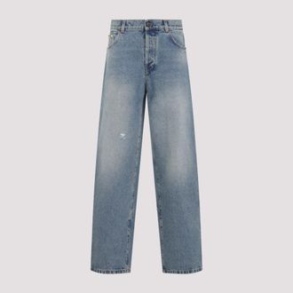 Moschino Blue Straight Hem Cotton Jeans