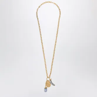 Chlo&eacute; Collana in ottone con finitura dorata con charms
