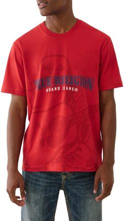 True Religion Shadow Logo Cotton Graphic T-Shirt in Tr-V Red at Nordstrom, Size Xxx-Large