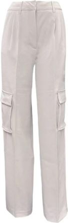 Guess Cargo Matea Wijde Pijp Broek - Dames - Straight fit broeken - Beige - S - Polyester - Broeken