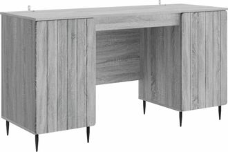 vidaXL Escritorio Gris Sonoma 142,5 X 50 X 75 Cm Madera De Ingenier&iacute;a Vidaxl