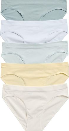 Nordstrom Rack Everyday Assorted 5-Pack Bikinis in Blue Ancient Multi at Nordstrom Rack, Size X-Small