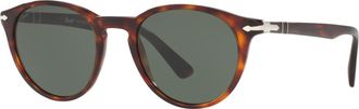 Persol Crystal Green Oval Unisex Sunglasses PO3152S 901531 49