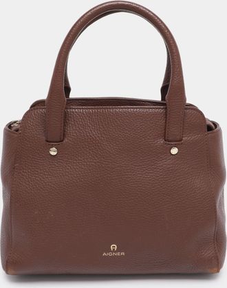Aigner Brown Leather Satchel