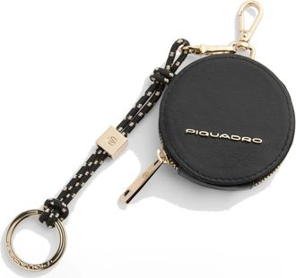Piquadro Llavero de Piel y Textil con Monedero - Accessories - Mujer - Negro - ONE SIZE