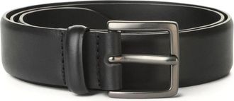 Orciani Zwarte leren riem met gunmetal afwerking - Heren - Riemen - Zwart - 90 CM - Accessoires