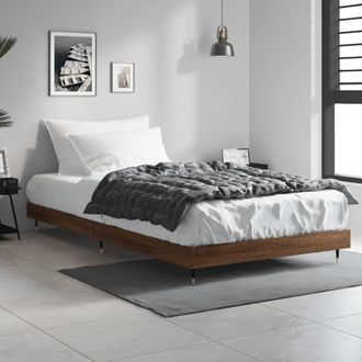 vidaXL Estructura De Cama Sin Colch&oacute;n Madera Marr&oacute;n Roble 100x200 Cm Vidaxl