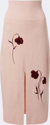 Erdem Falda midi de punto con aplique floral